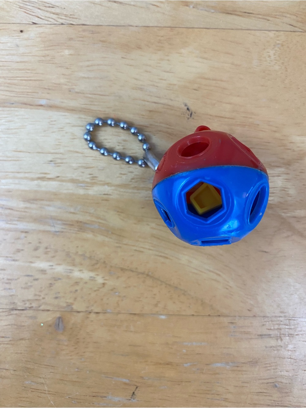 Tupperware Shape-O Ball Toy Keychain - Blue & Red